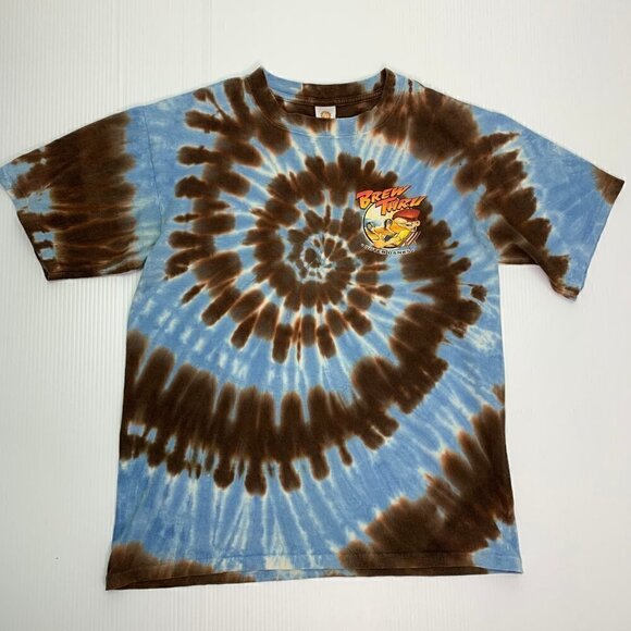 Sundog T Shirt Small Blue Brew Thru Outer Banks North Carolina Beach Tie Dye - Picture 2 of 9